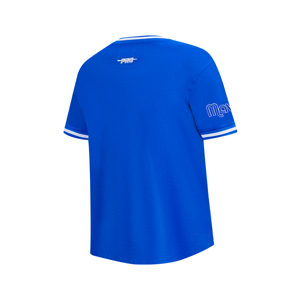 NBA DALLAS MAVERICKS CLASSIC BIG BOY'S SS STRIPED RIB TEE (ROYAL BLUE)
