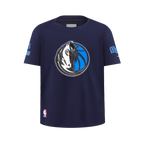 NBA DALLAS MAVERICKS RETRO CLASSIC T-SHIRT À MANCHES COURTES POUR GARÇON JUNIOR (MARINE MINUIT)
