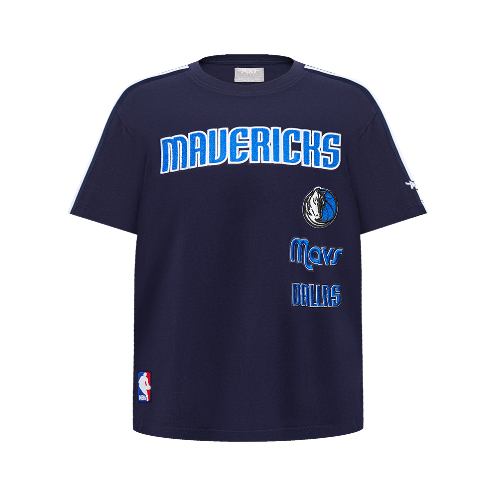 NBA DALLAS MAVERICKS RETRO CLASSIC SINGLE JERSEY BIG BOY'S SINGLE JERSEY TAPING TEE (MIDNIGHT NAVY)