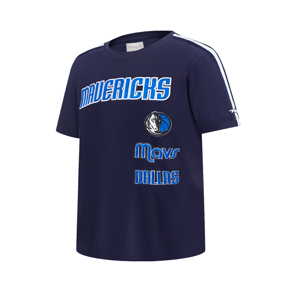 NBA DALLAS MAVERICKS RETRO CLASSIC SINGLE JERSEY BIG BOYS SINGLE JERSEY TAPING TEE (MIDNIGHT NAVY)