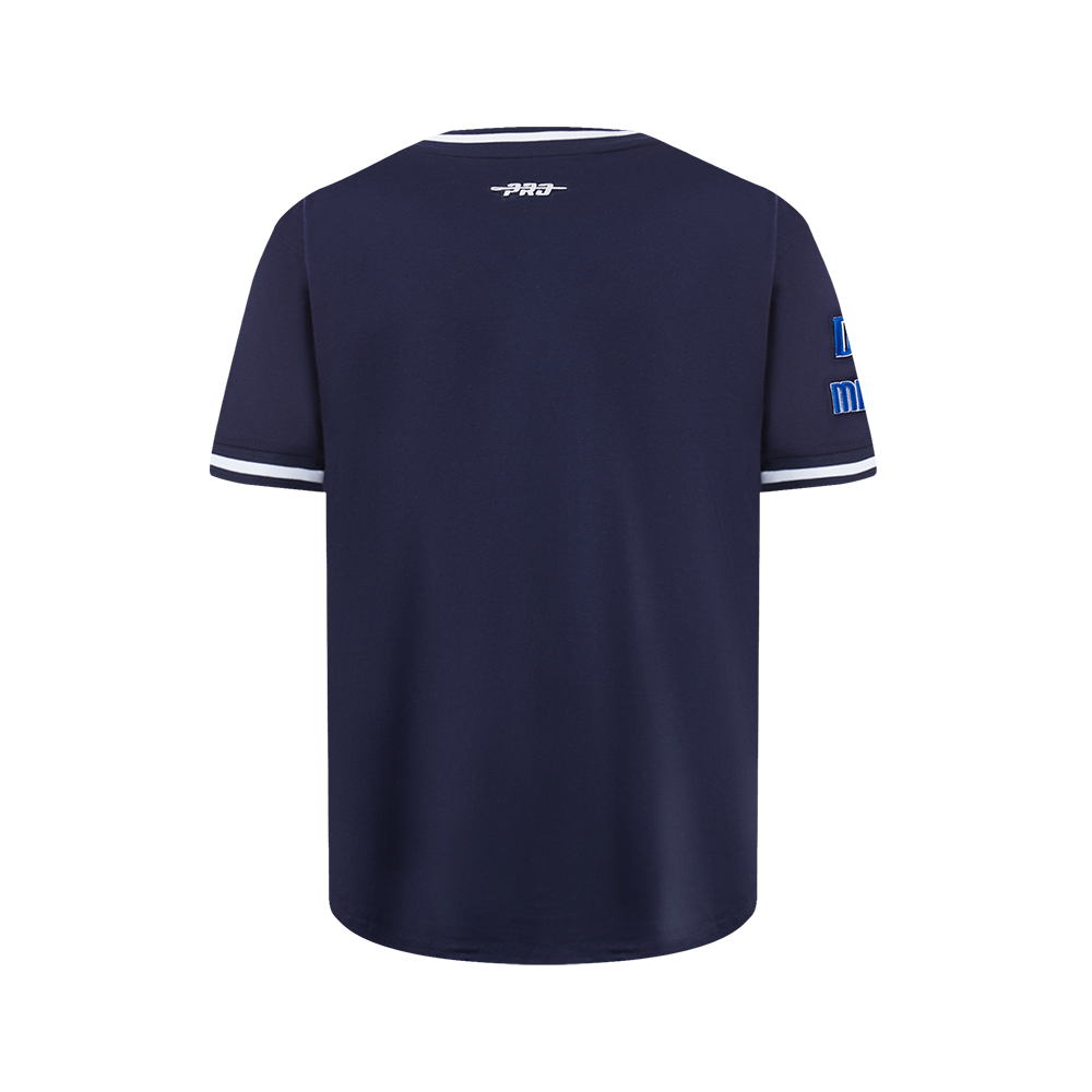 NBA DALLAS MAVERICKS RETRO CLASSIC BIG BOY'S SS STRIPED RIB TEE (MIDNIGHT NAVY)
