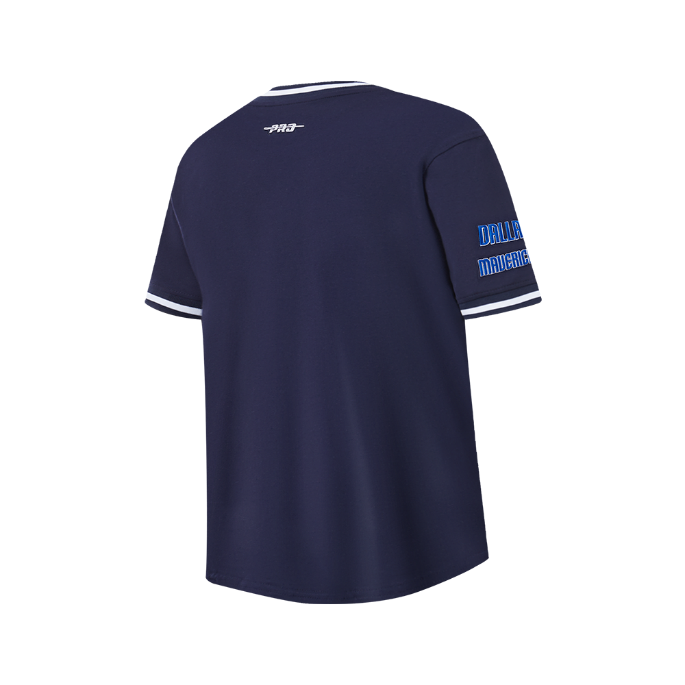 NBA DALLAS MAVERICKS RETRO CLASSIC BIG BOY'S SS STRIPED RIB TEE (MIDNIGHT NAVY)