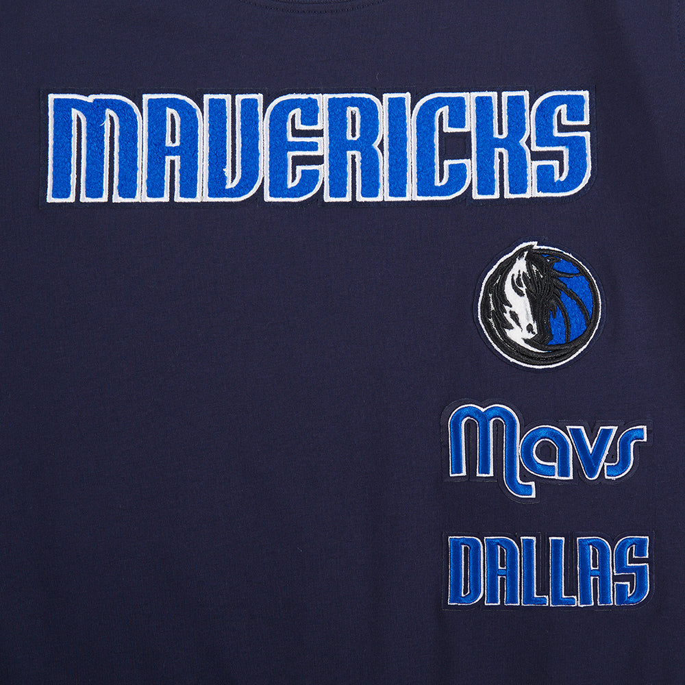 NBA DALLAS MAVERICKS RETRO CLASSIC BIG BOY'S SS STRIPED RIB TEE (MIDNIGHT NAVY)