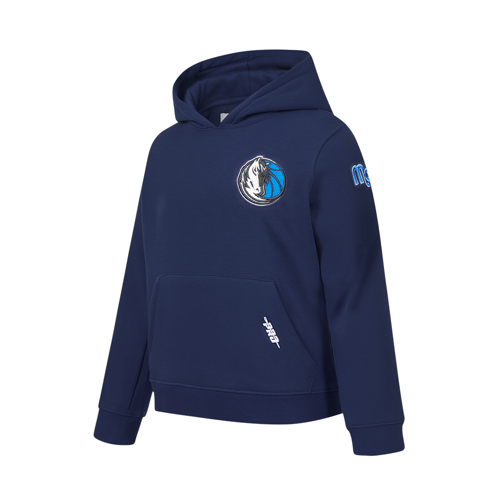NBA DALLAS MAVERICKS CLASSIC BIG BOY'S FLEECE PULLOVER HOODIE (MIDNIGHT NAVY)