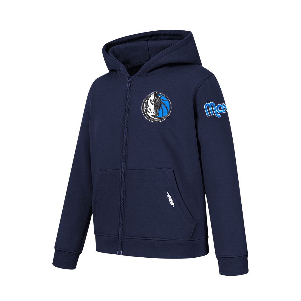 NBA DALLAS MAVERICKS CLASSIC CHANDAIL À CAPUCHON EN MOLLETON À GLISSIÈRE POUR GARÇON JUNIOR (MARINE MINUIT)