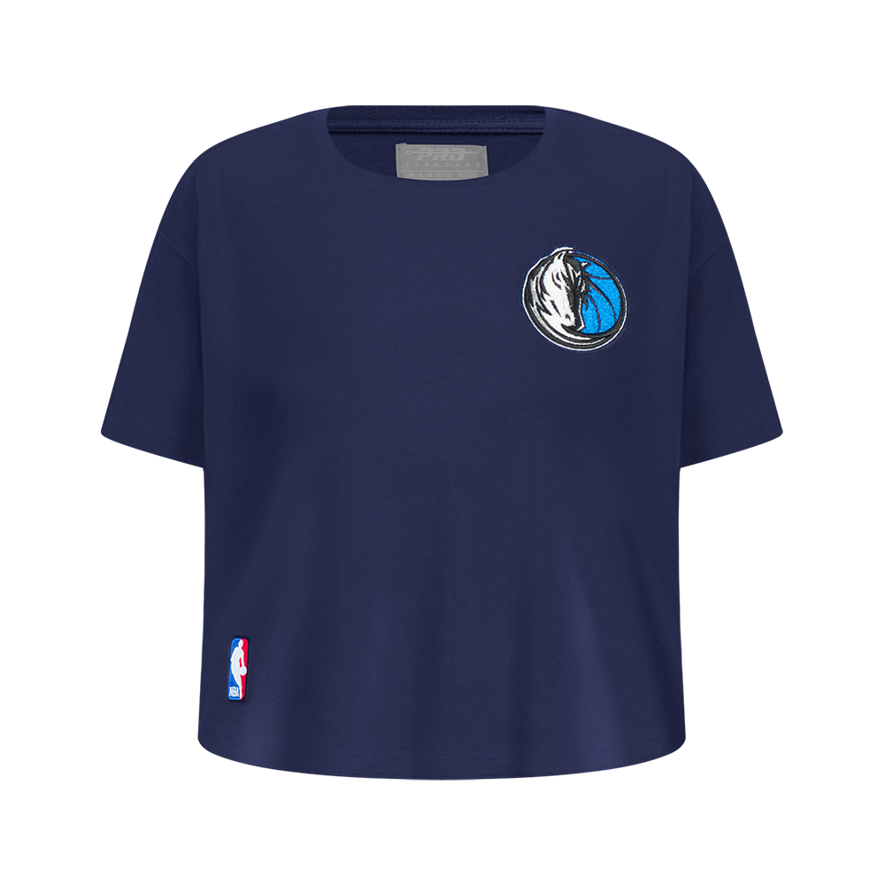 NBA DALLAS MAVERICKS CLASSIC T-SHIRT À COUPE CARRÉE À MANCHES COURTES POUR FILLE JUNIOR (MARINE MINUIT)