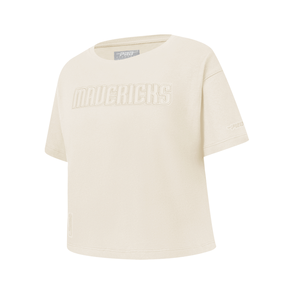 NBA DALLAS MAVERICKS NEUTRAL T-SHIRT À MANCHES COURTES ET À COUPE CARRÉE POUR FILLE JUNIOR (COQUILLE D'ŒUF)
