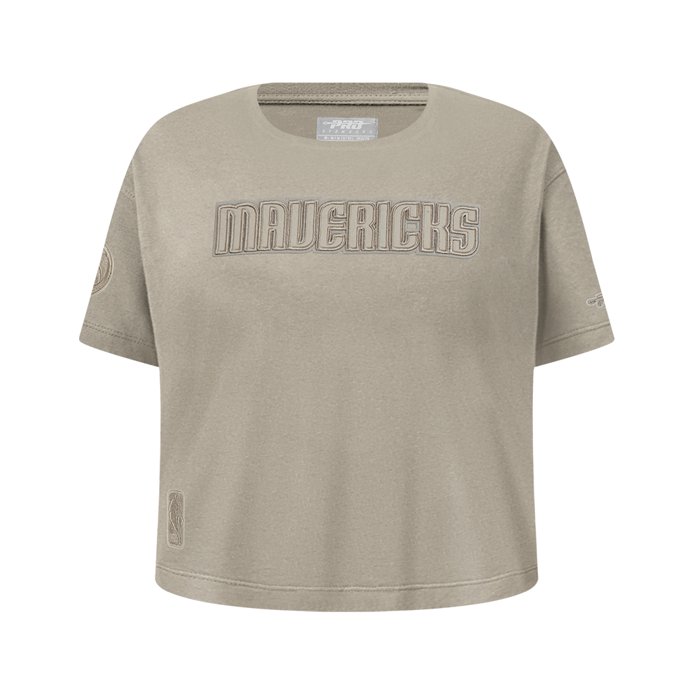 NBA DALLAS MAVERICKS NEUTRAL BIG GIRL'S SS BOXY TEE (TAUPE)