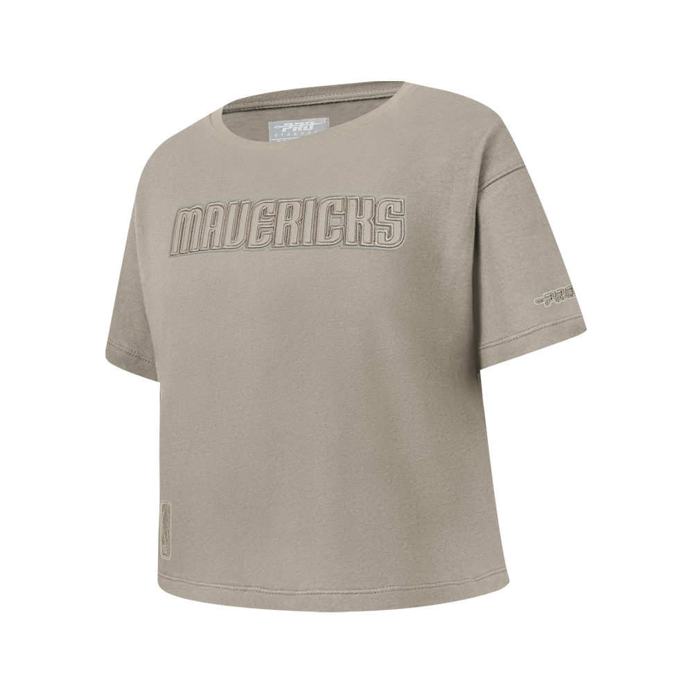 NBA DALLAS MAVERICKS NEUTRAL BIG GIRL'S SS BOXY TEE (TAUPE)
