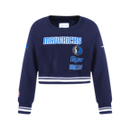 NBA DALLAS MAVERICKS RETRO CLASSIC CHANDAIL À COL ROND EN MOLLETON CÔTELÉ POUR FILLE JUNIOR (MARINE MINUIT)