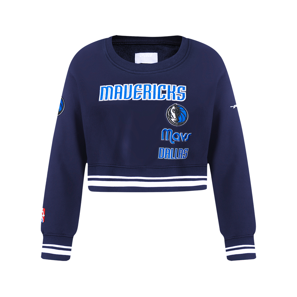 NBA DALLAS MAVERICKS RETRO CLASSIC CHANDAIL À COL ROND EN MOLLETON CÔTELÉ POUR FILLE JUNIOR (MARINE MINUIT)