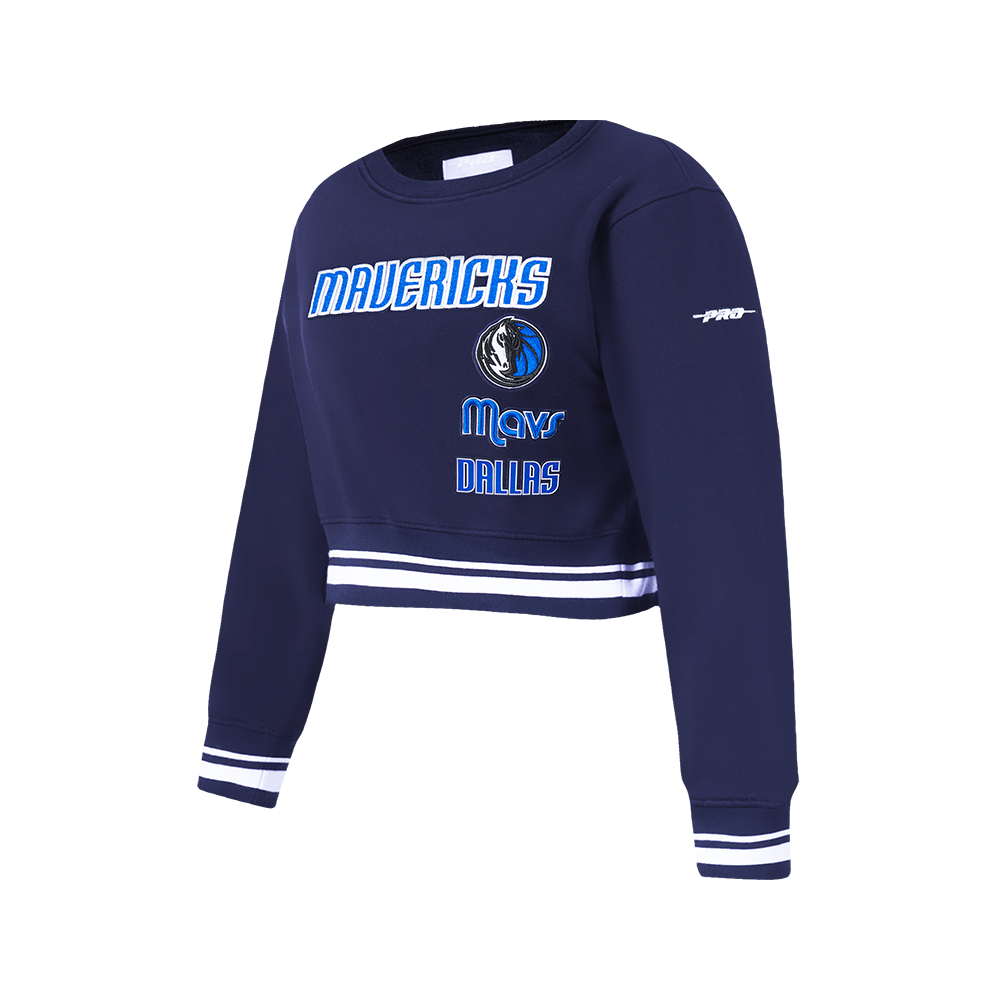 NBA DALLAS MAVERICKS RETRO CLASSIC CHANDAIL À COL ROND EN MOLLETON CÔTELÉ POUR FILLE JUNIOR (MARINE MINUIT)