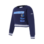 NBA DALLAS MAVERICKS RETRO CLASSIC CHANDAIL À COL ROND EN MOLLETON CÔTELÉ POUR FILLE JUNIOR (MARINE MINUIT)