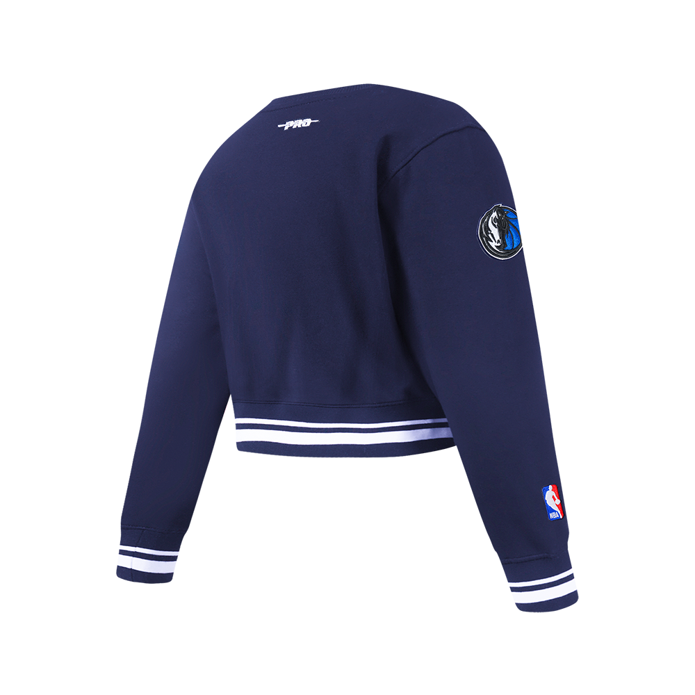 NBA DALLAS MAVERICKS RETRO CLASSIC CHANDAIL À COL ROND EN MOLLETON CÔTELÉ POUR FILLE JUNIOR (MARINE MINUIT)