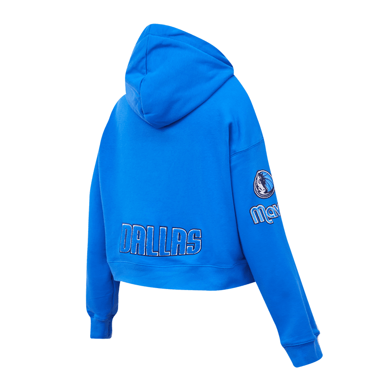 NBA DALLAS MAVERICKS CLASSIC WOMEN'S CROPPED PO HOODIE (ROYAL BLUE)