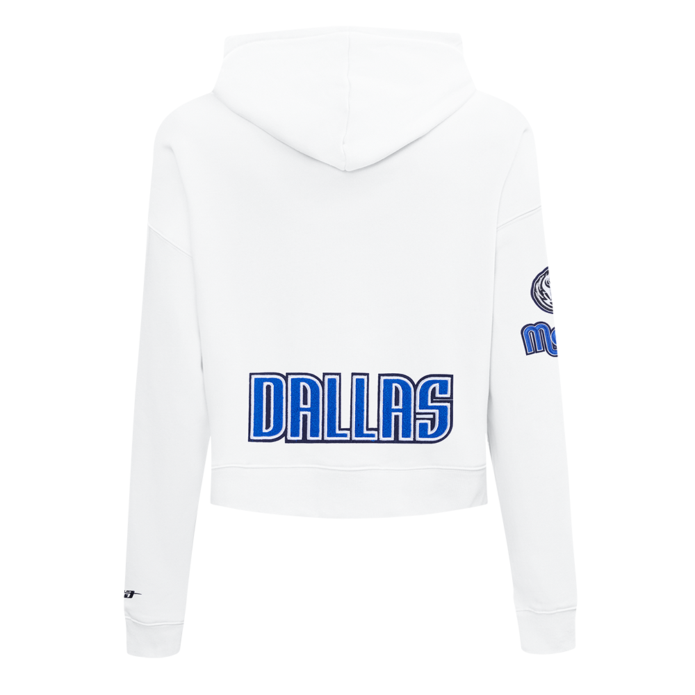 NBA DALLAS MAVERICKS CLASSIC CHANDAIL À CAPUCHON COURT EN MOLLETON POUR FEMME (BLANC)