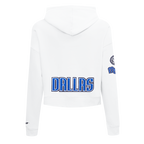 NBA DALLAS MAVERICKS CLASSIC CHANDAIL À CAPUCHON COURT EN MOLLETON POUR FEMME (BLANC)