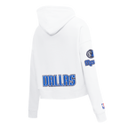 NBA DALLAS MAVERICKS CLASSIC CHANDAIL À CAPUCHON COURT EN MOLLETON POUR FEMME (BLANC)