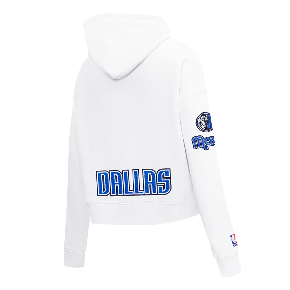 NBA DALLAS MAVERICKS CLASSIC CHANDAIL À CAPUCHON COURT EN MOLLETON POUR FEMME (BLANC)