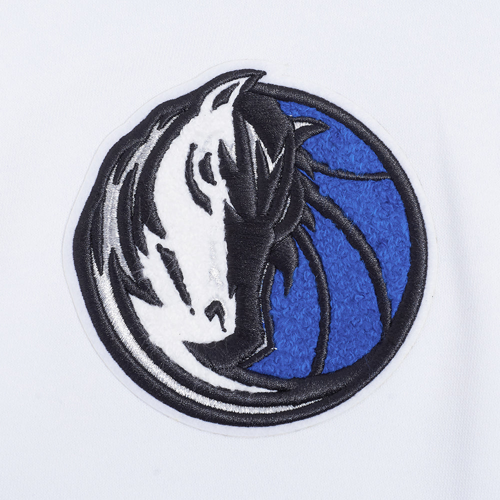 NBA DALLAS MAVERICKS CLASSIC CHANDAIL À CAPUCHON COURT EN MOLLETON POUR FEMME (BLANC)