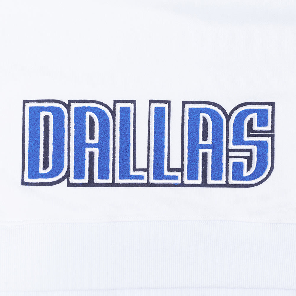 NBA DALLAS MAVERICKS CLASSIC CHANDAIL À CAPUCHON COURT EN MOLLETON POUR FEMME (BLANC)