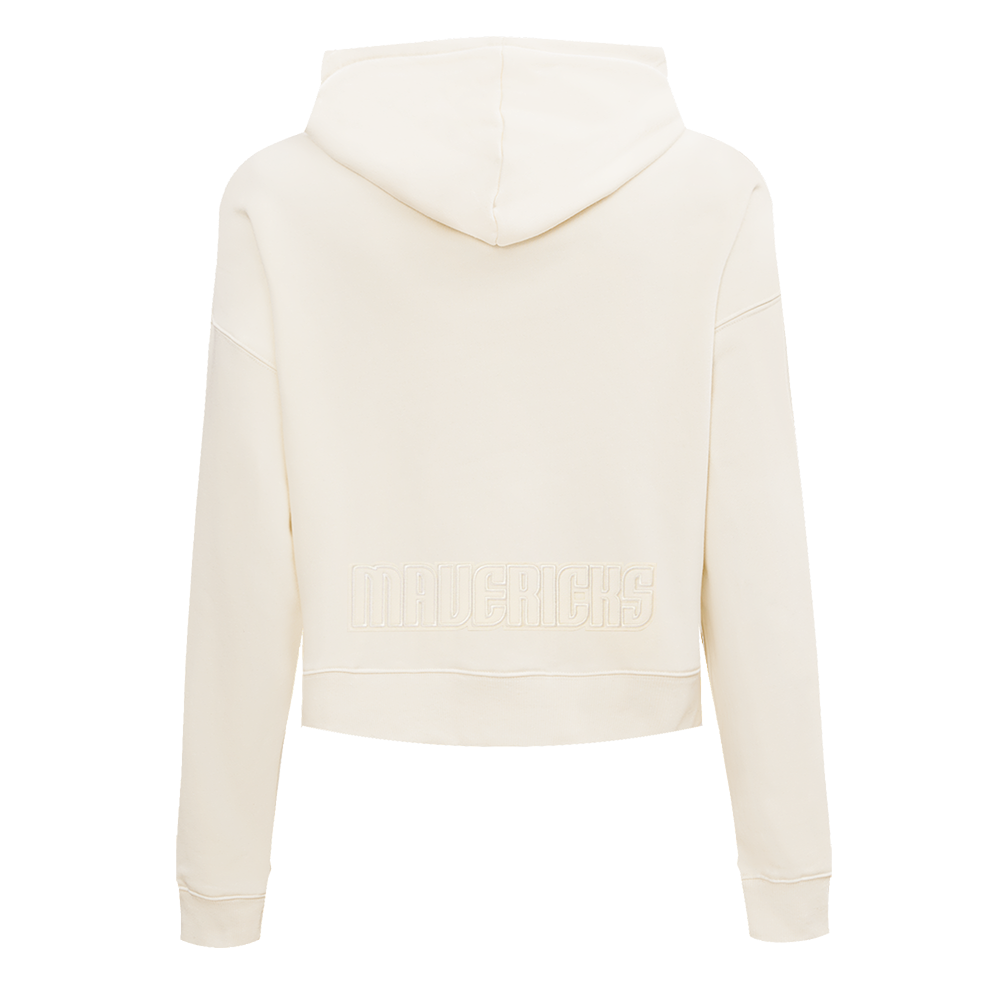NBA DALLAS MAVERICKS NEUTRAL WOMEN'S CROPPED FLC PO HOODIE (EGGSHELL)