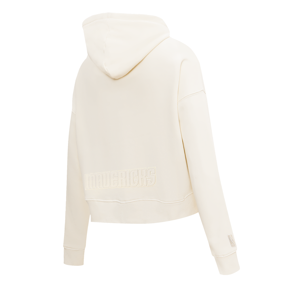 NBA DALLAS MAVERICKS NEUTRAL WOMEN'S CROPPED FLC PO HOODIE (EGGSHELL)