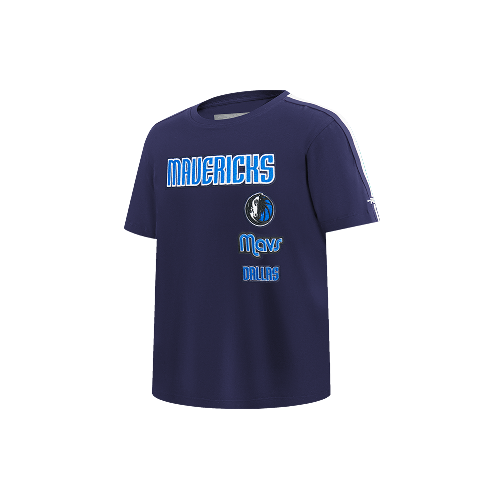 NBA DALLAS MAVERICKS RETRO CLASSIC T-SHIRT À BANDES À MANCHES COURTES POUR GARÇON ENFANT (MARINE MINUIT)