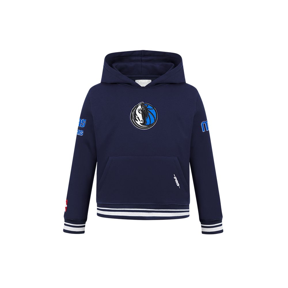 NBA DALLAS MAVERICKS RETRO CLASSIC CHANDAIL À CAPUCHON EN MOLLETON CÔTELÉ POUR GARÇON ENFANT (MARINE MINUIT)