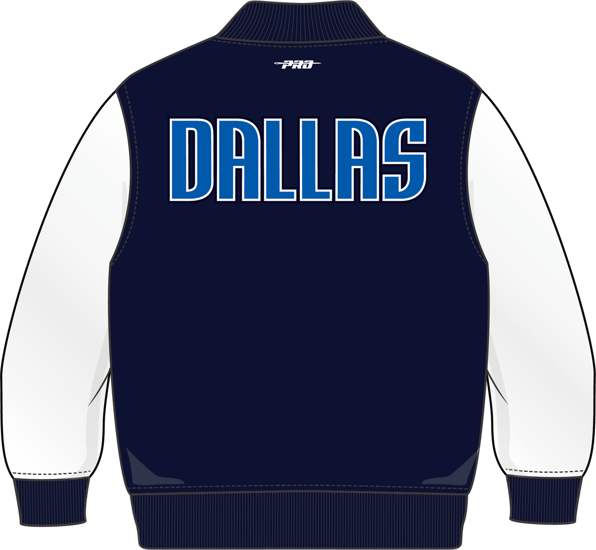 NBA DALLAS MAVERICKS CLASSIC BLOUSON COLLÉGIAL EN LAINE POUR GARÇON ENFANT (MARINE MINUIT/BLANC)