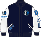 NBA DALLAS MAVERICKS CLASSIC BLOUSON COLLÉGIAL EN LAINE POUR GARÇON ENFANT (MARINE MINUIT/BLANC)