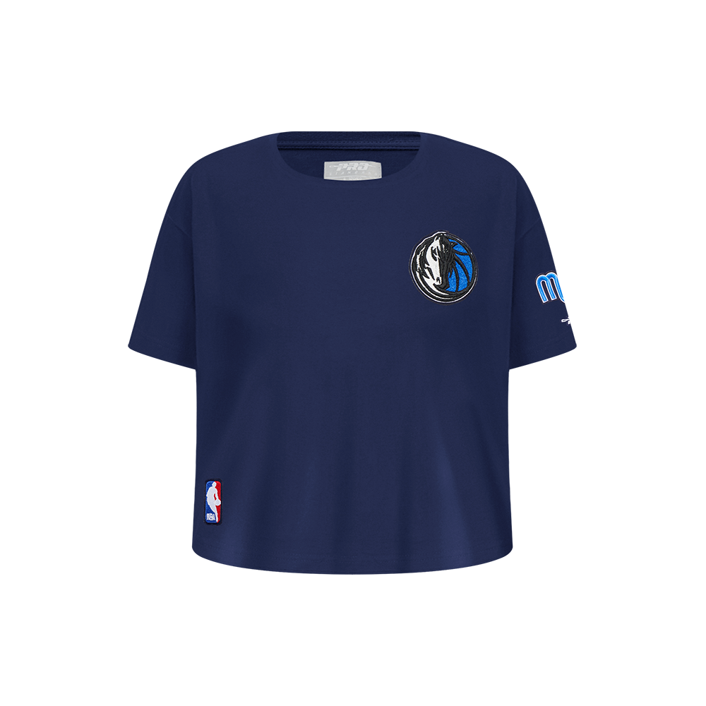 NBA DALLAS MAVERICKS CLASSIC T-SHIRT À COUPE CARRÉE À MANCHES COURTES POUR FILLE ENFANT (MARINE MINUIT)