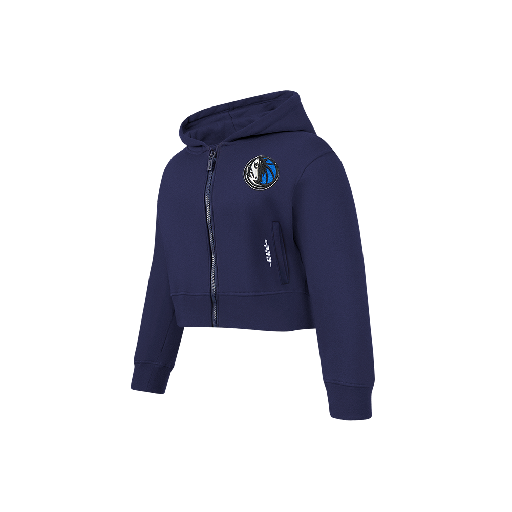 NBA DALLAS MAVERICKS CLASSIC LITTLE GIRLS  FLEECE FULL ZIP HOODIE (MIDNIGHT NAVY)