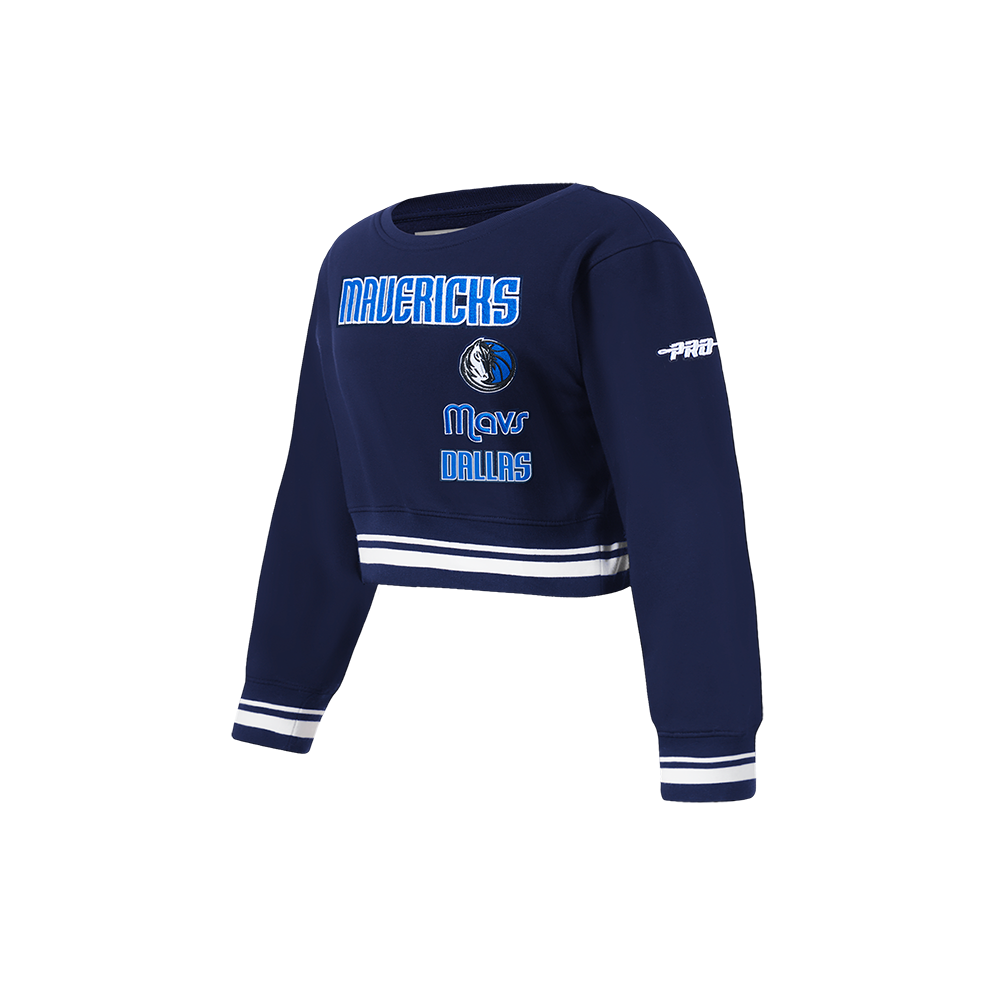 NBA DALLAS MAVERICKS RETRO CLASSIC LITTLE GIRLS  RIB FLEECE CREWNECK (MIDNIGHT NAVY)