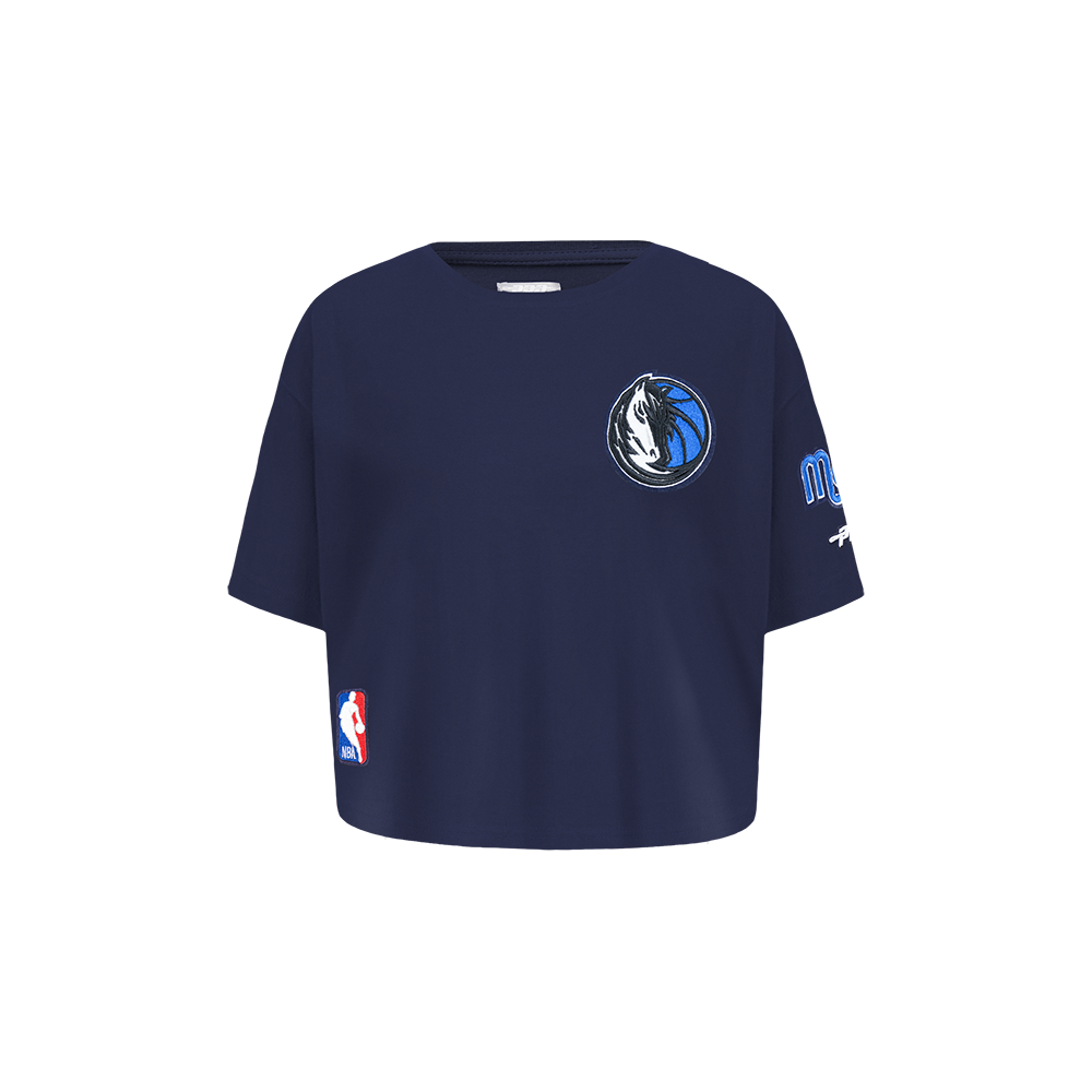 NBA DALLAS MAVERICKS CLASSIC T-SHIRT À COUPE CARRÉE À MANCHES COURTES POUR FILLE BAMBIN (MARINE MINUIT)