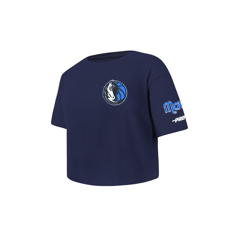 NBA DALLAS MAVERICKS CLASSIC T-SHIRT À COUPE CARRÉE À MANCHES COURTES POUR FILLE BAMBIN (MARINE MINUIT)