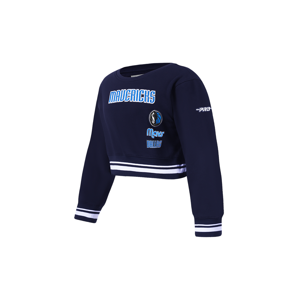 NBA DALLAS MAVERICKS RETRO CLASSIC CHANDAIL À COL ROND EN MOLLETON CÔTELÉ POUR FILLE BAMBIN (MARINE MINUIT)
