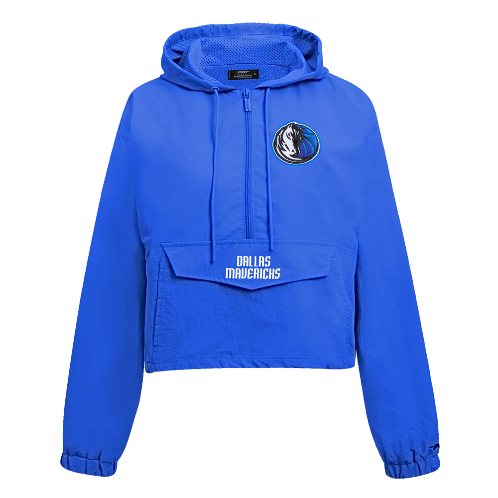 NBA DALLAS MAVERICKS CLASSIC WIND WOMEN'S WOVEN 1/2 JACKET (ROYAL BLUE)