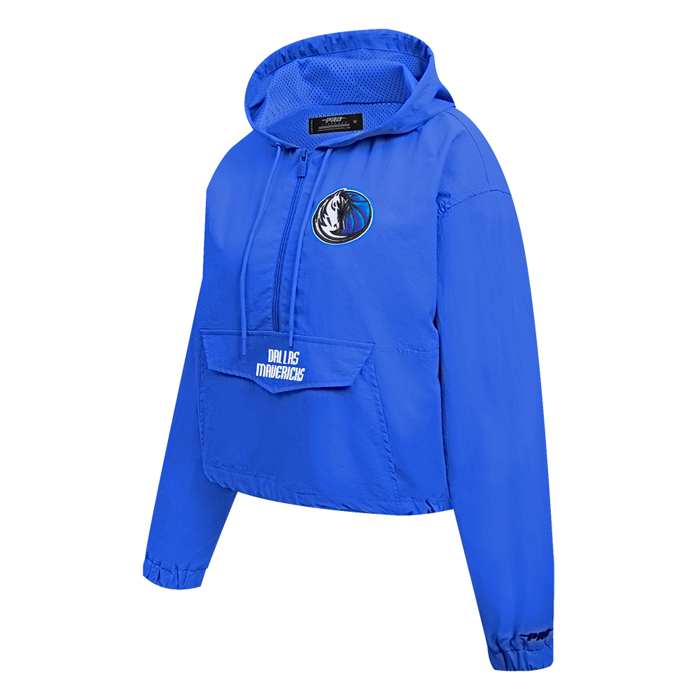 NBA DALLAS MAVERICKS CLASSIC WIND WOMEN'S WOVEN 1/2 JACKET (ROYAL BLUE)
