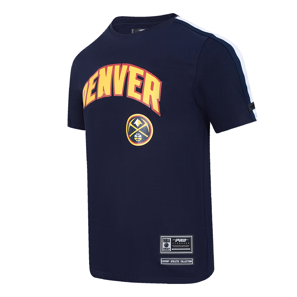 NBA DENVER NUGGETS CLASSIC MESH MEN'S STRIPED TEE (MIDNIGHT NAVY)