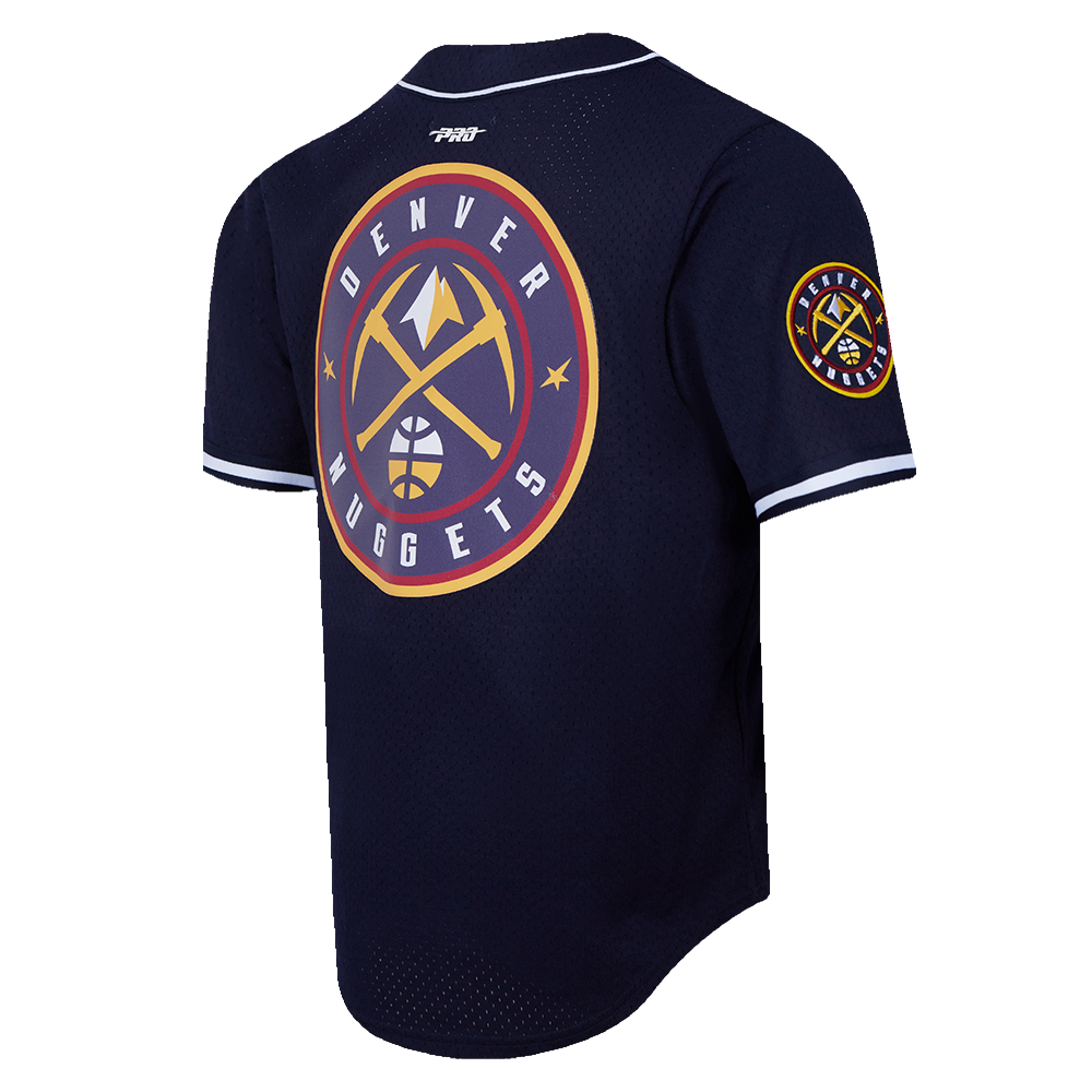 NBA DENVER NUGGETS SCRIPT TAIL CHEMISE BOUTONNÉE EN FILET POUR HOMME (MARINE MINUIT)