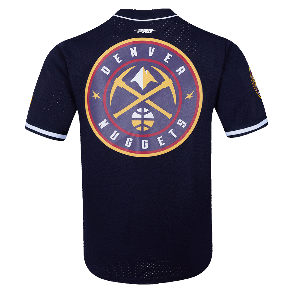 NBA DENVER NUGGETS SCRIPT TAIL CHEMISE BOUTONNÉE EN FILET POUR HOMME (MARINE MINUIT)