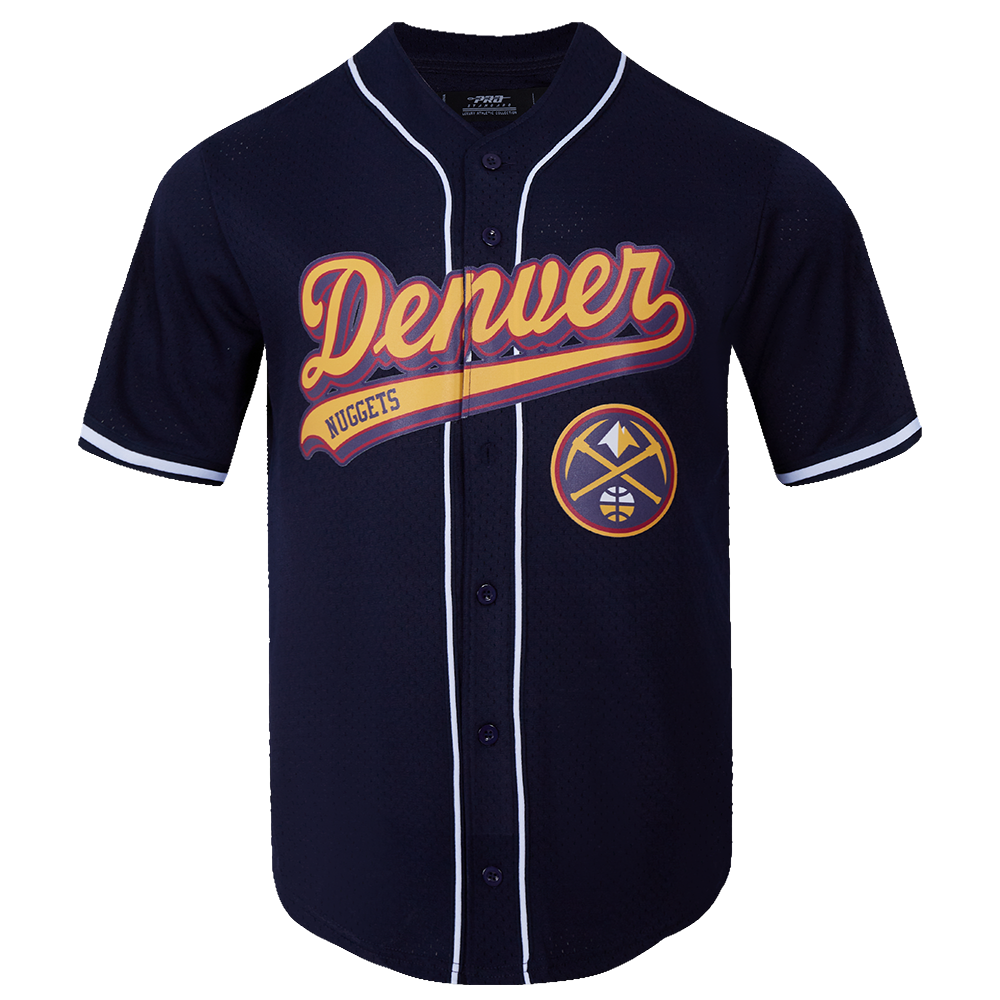 NBA DENVER NUGGETS SCRIPT TAIL CHEMISE BOUTONNÉE EN FILET POUR HOMME (MARINE MINUIT)
