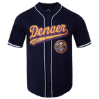 NBA DENVER NUGGETS SCRIPT TAIL CHEMISE BOUTONNÉE EN FILET POUR HOMME (MARINE MINUIT)