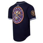 NBA DENVER NUGGETS SCRIPT TAIL CHEMISE BOUTONNÉE EN FILET POUR HOMME (MARINE MINUIT)
