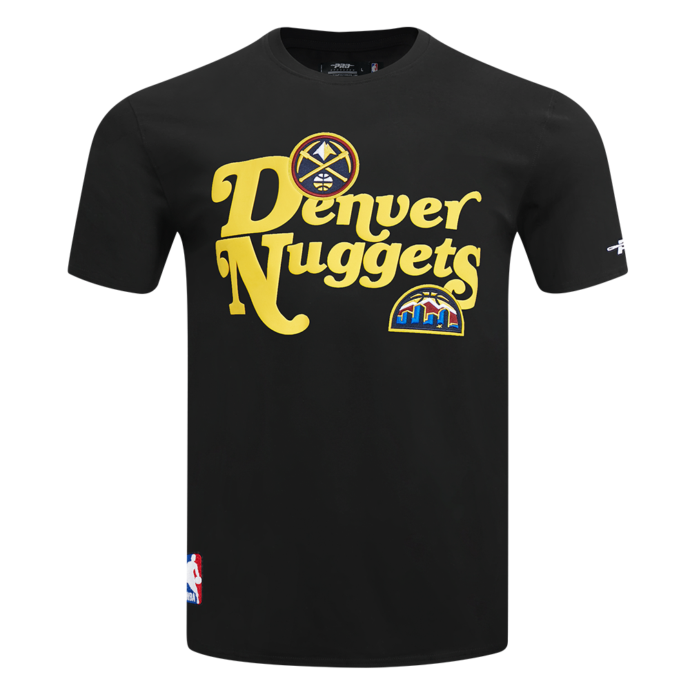 NBA DENVER NUGGETS SOUVENIR T-SHIRT EN JERSEY SIMPLE POUR HOMME (NOIR)