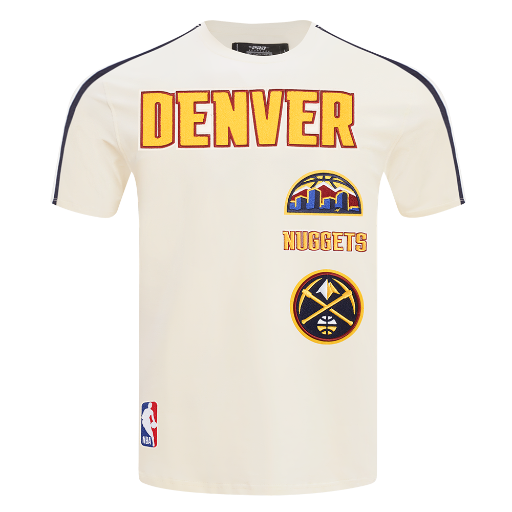 NBA DENVER NUGGETS RETRO CLASSIC MEN'S STRIPED TEE (EGGSHELL/ MIDNIGHT NAVY)