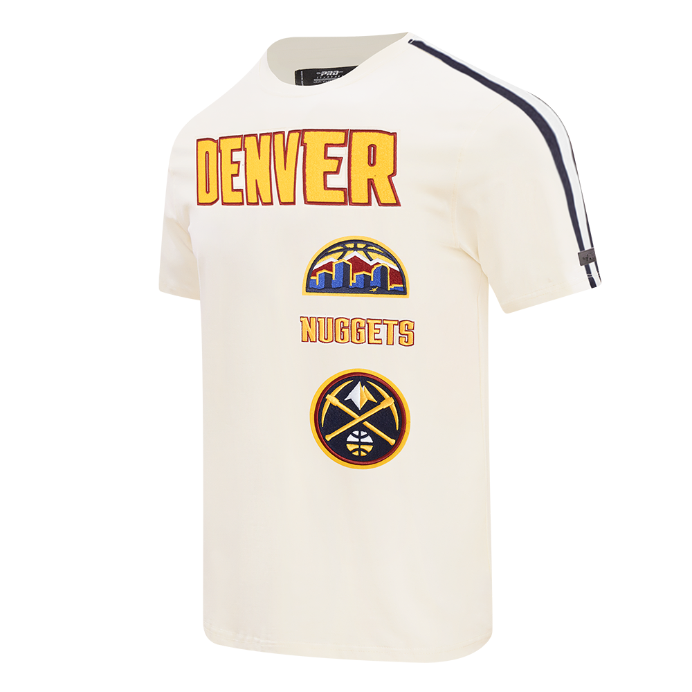 NBA DENVER NUGGETS RETRO CLASSIC MEN'S STRIPED TEE (EGGSHELL/ MIDNIGHT NAVY)