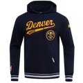 NBA DENVER NUGGETS SCRIPT TAIL CHANDAIL À CAPUCHON EN MOLLETON CÔTELÉ POUR HOMME (MARINE MINUIT)