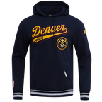 NBA DENVER NUGGETS SCRIPT TAIL CHANDAIL À CAPUCHON EN MOLLETON CÔTELÉ POUR HOMME (MARINE MINUIT)